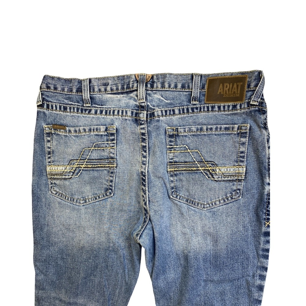 Ariat M4 Relaxed Straight Leg Jeans Mens 38x32 Denim Blue Workwear Western - Picture 6 of 12